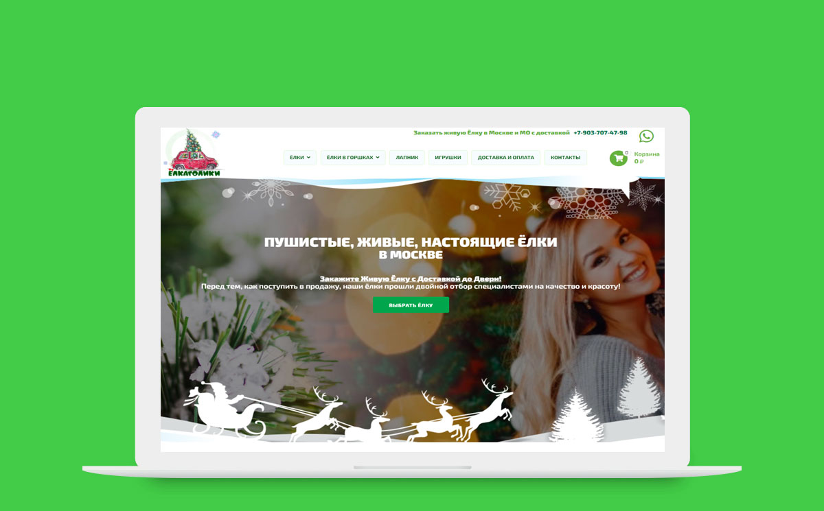 Сайт и реклама для новогодней компании 